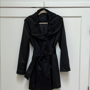 Black Satin Trench Coat